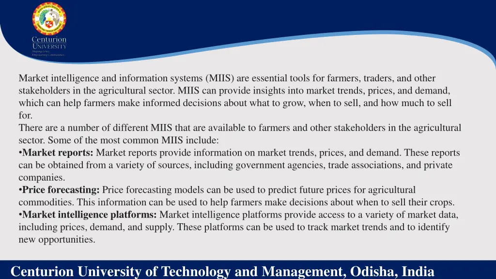 market intelligence and information systems miis