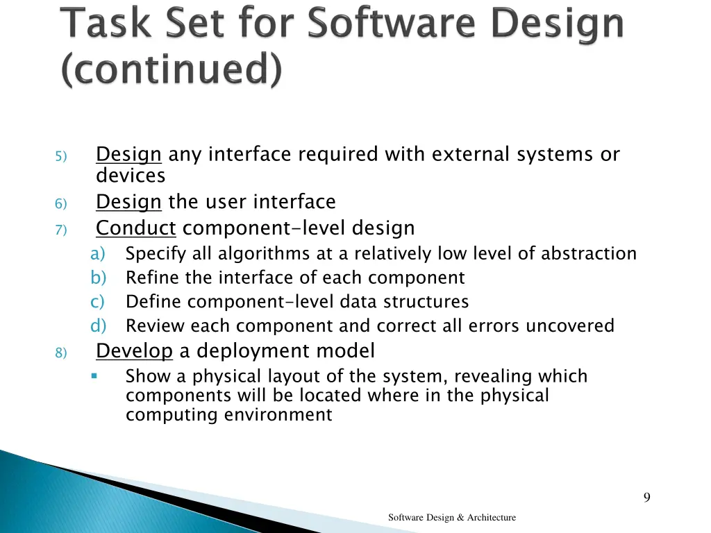 design any interface required with external