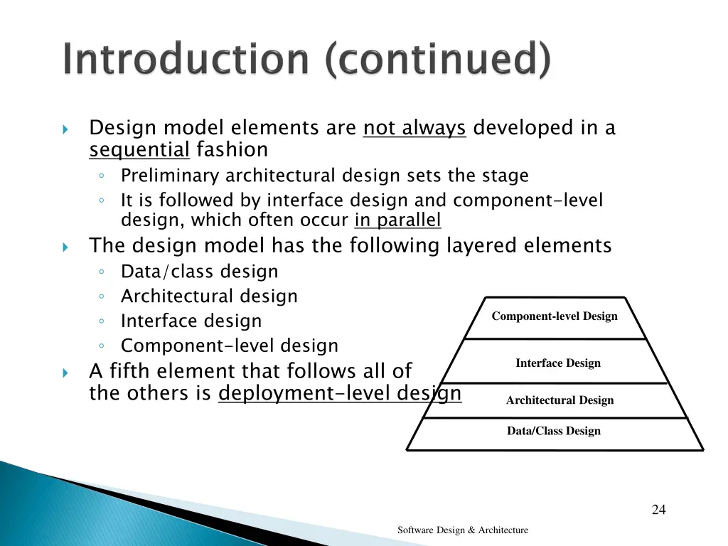 design model elements are not always developed