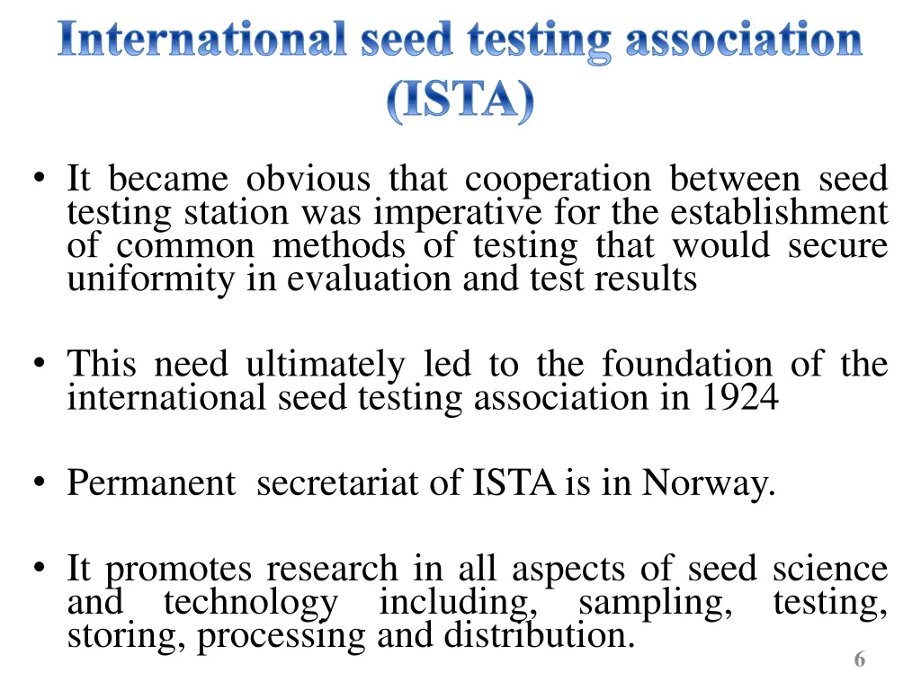 international seed testing association ista