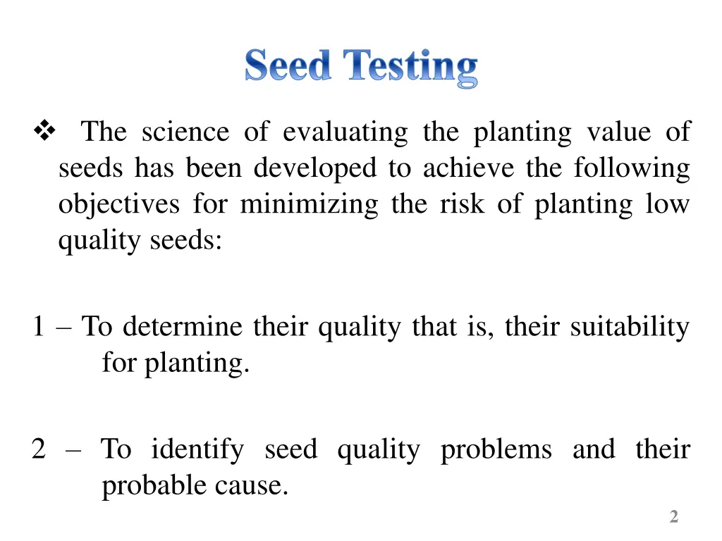 seed testing
