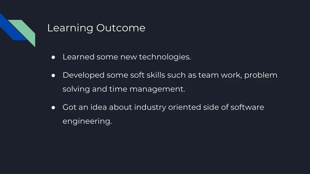 learning outcome