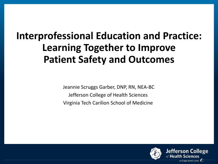 interprofessional education and practice learning