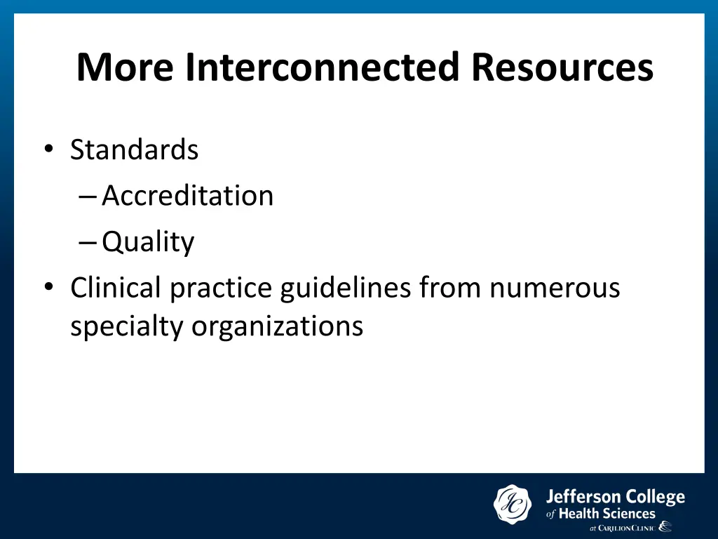 more interconnected resources