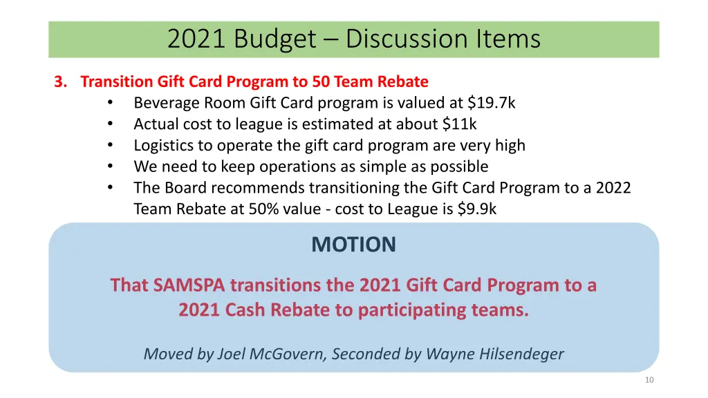 2021 budget discussion items 1