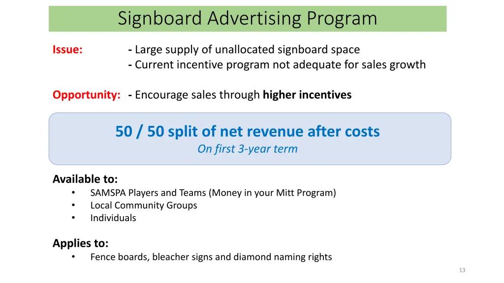 signboard advertising program