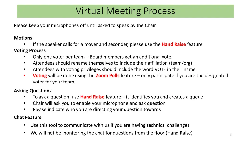 virtual meeting process