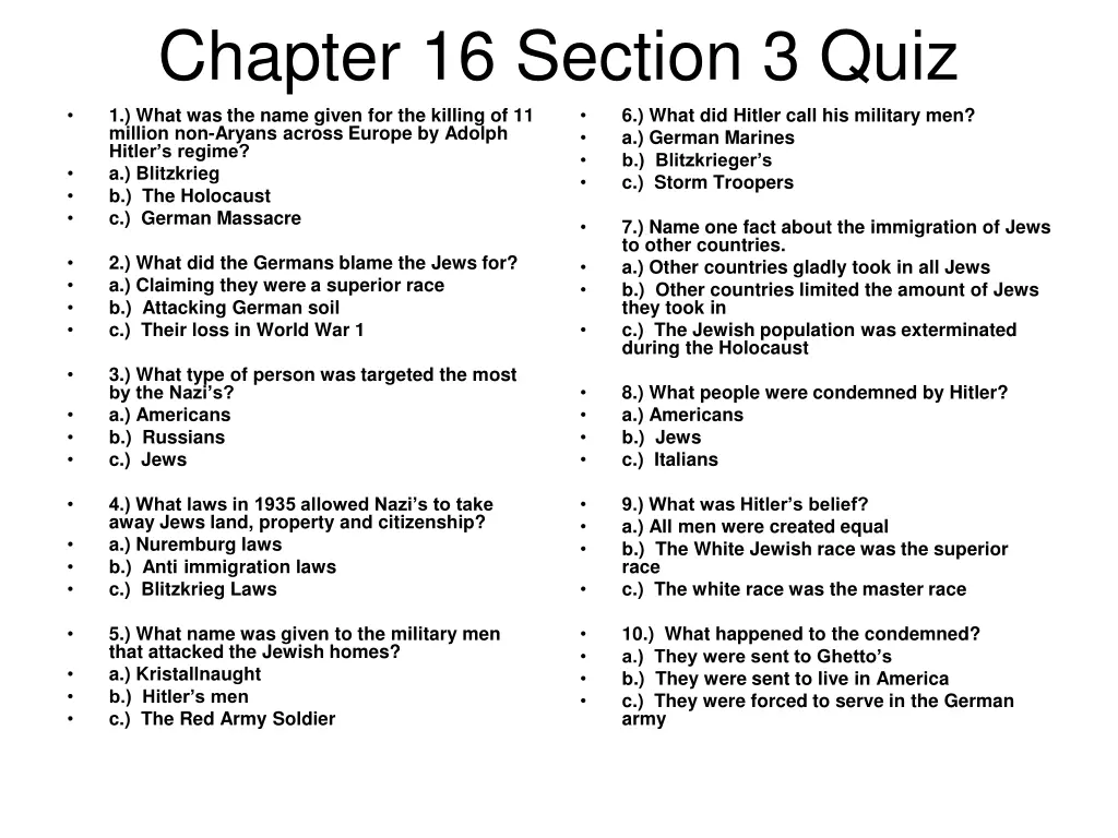 chapter 16 section 3 quiz