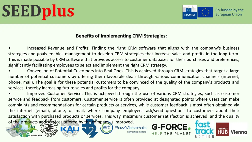 benefits of implementing crm strategies