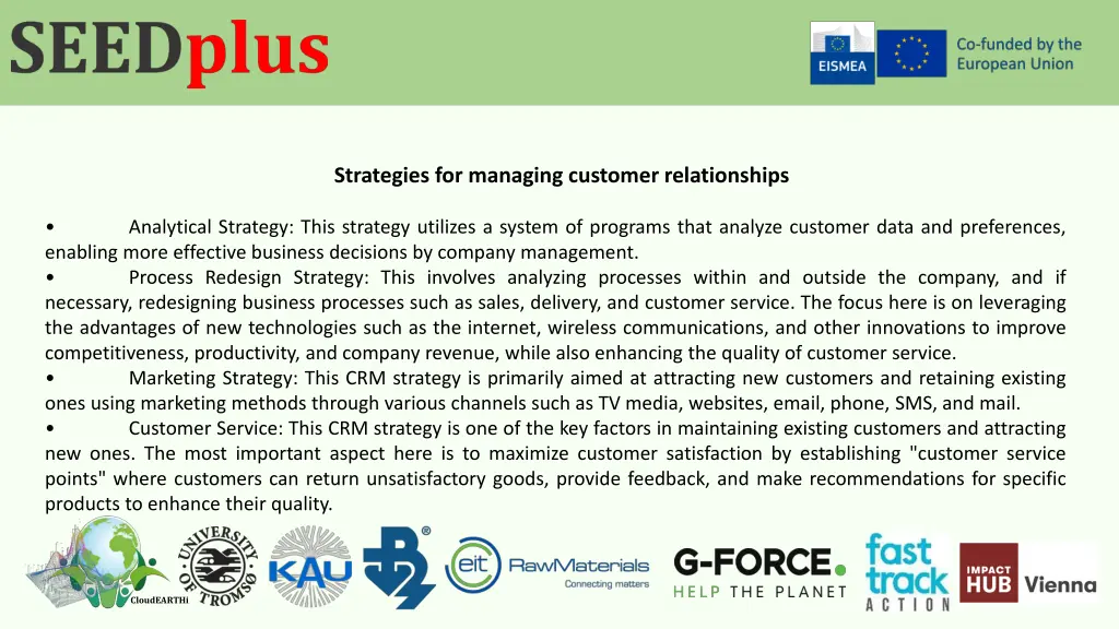 strategies for managing customer relationships