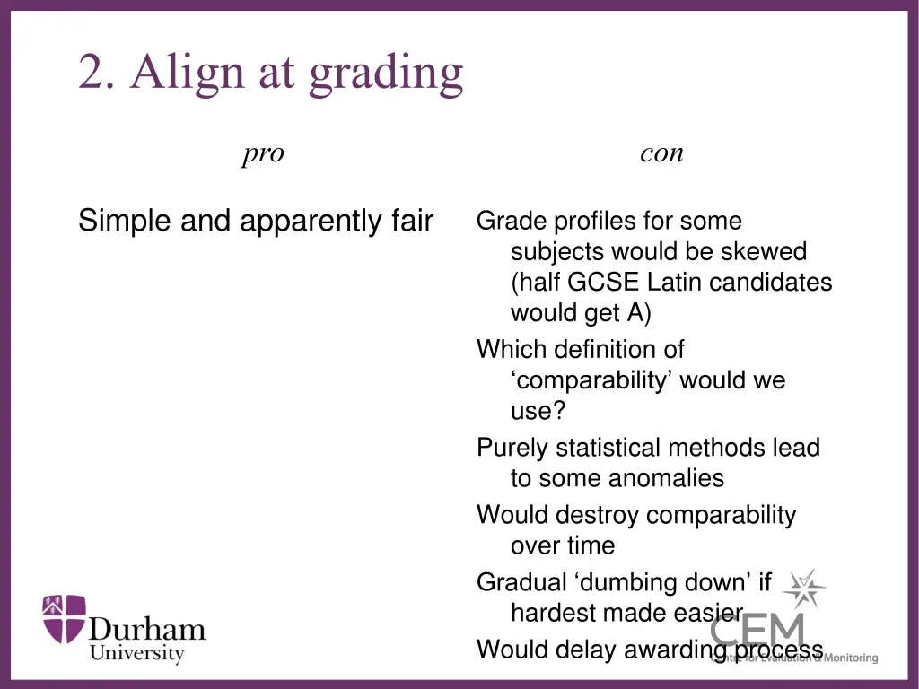 2 align at grading