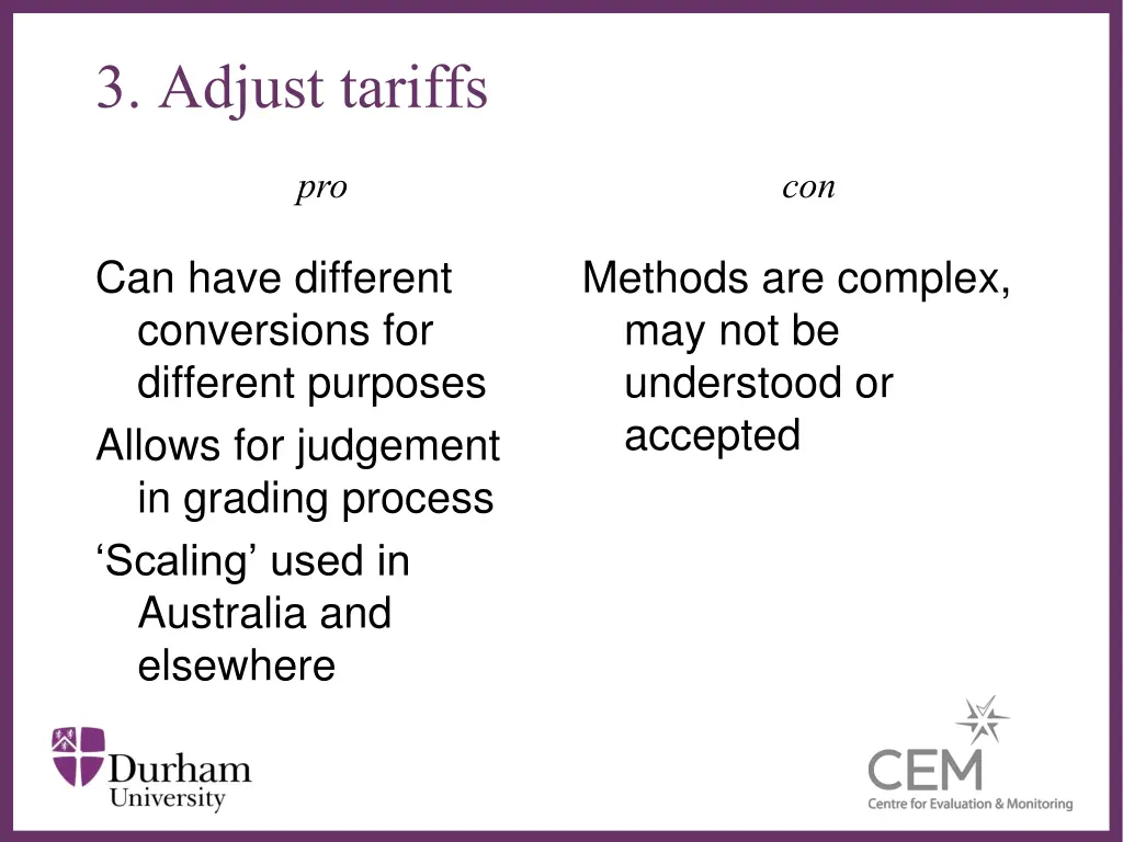 3 adjust tariffs