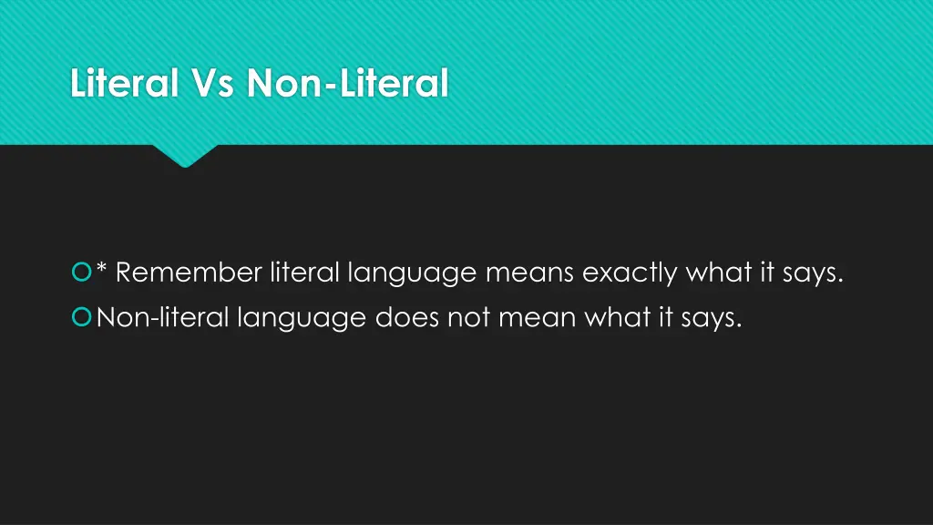 literal vs non literal
