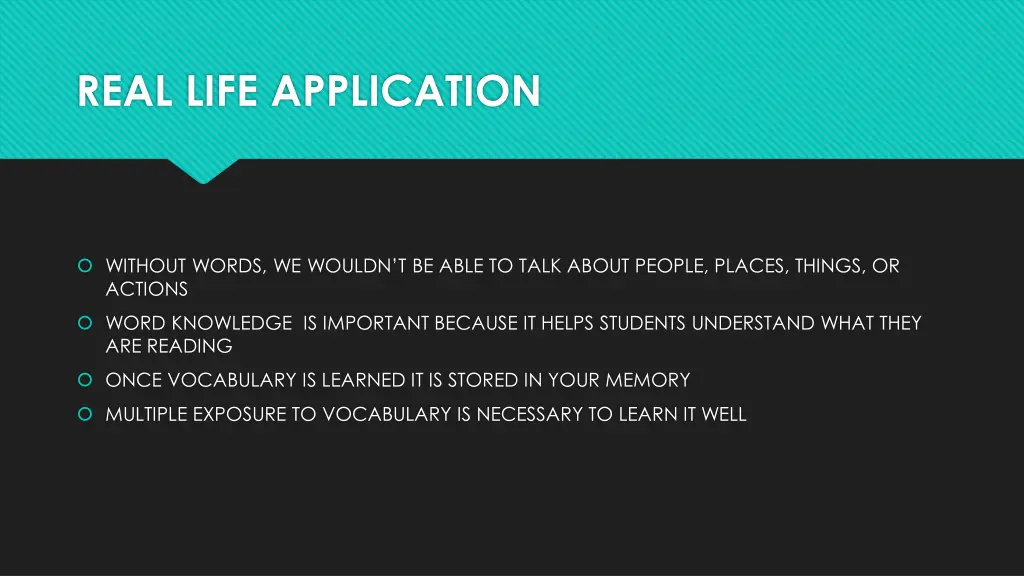 real life application