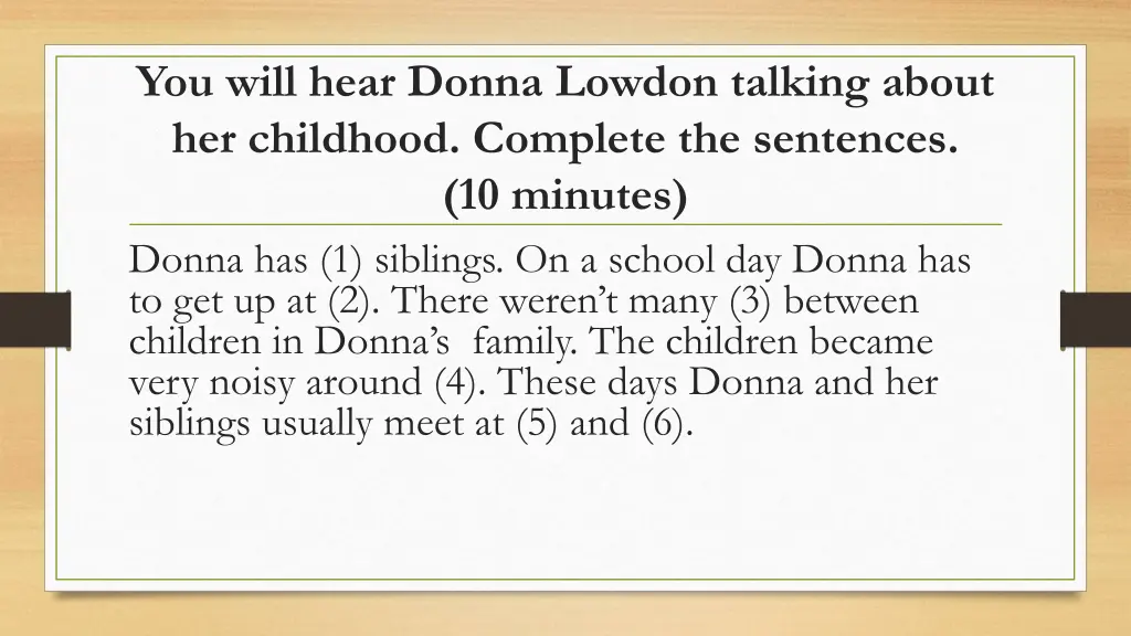 you will hear donna lowdon talking about