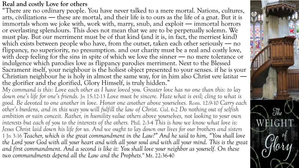 real and costly love for others there