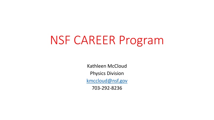 nsf career program