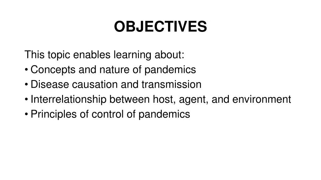 objectives