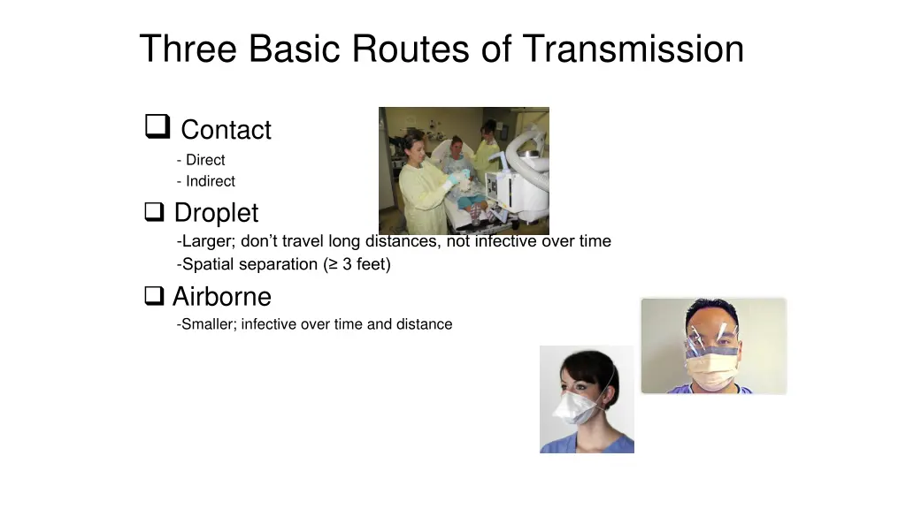 three basic routes of transmission