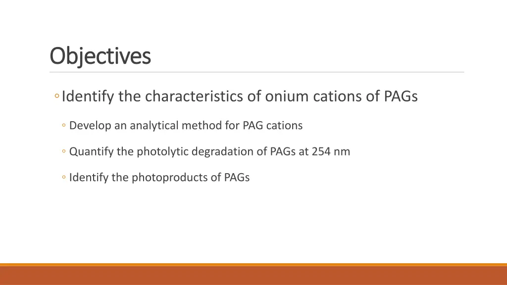 objectives objectives