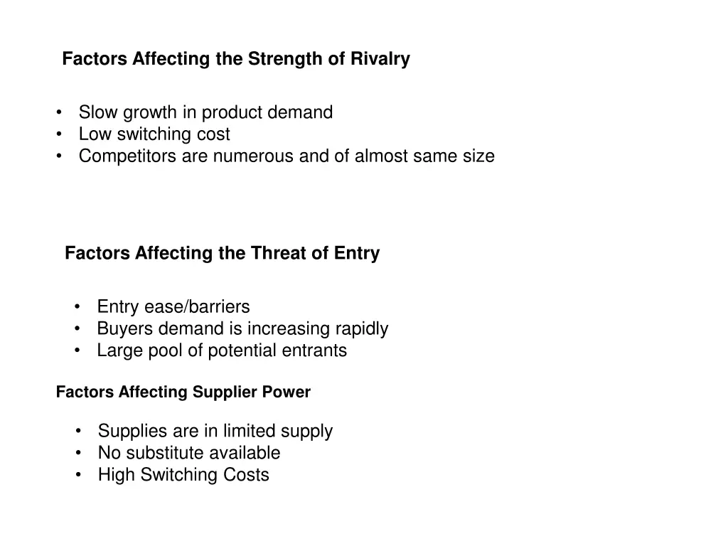 factors affecting the strength of rivalry