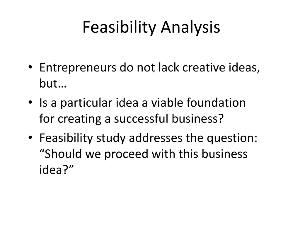 feasibility analysis