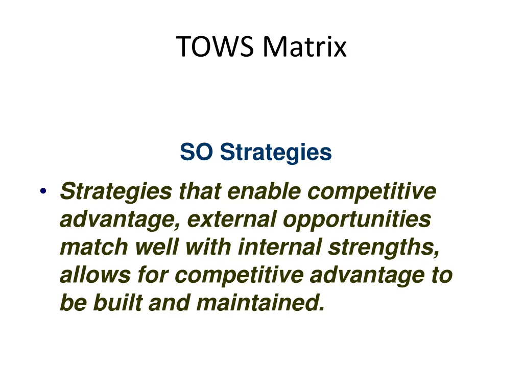 tows matrix 1