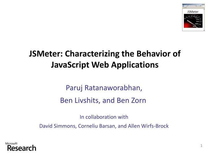 jsmeter characterizing the behavior of javascript