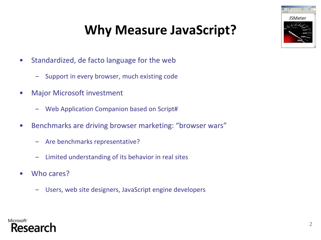 why measure javascript