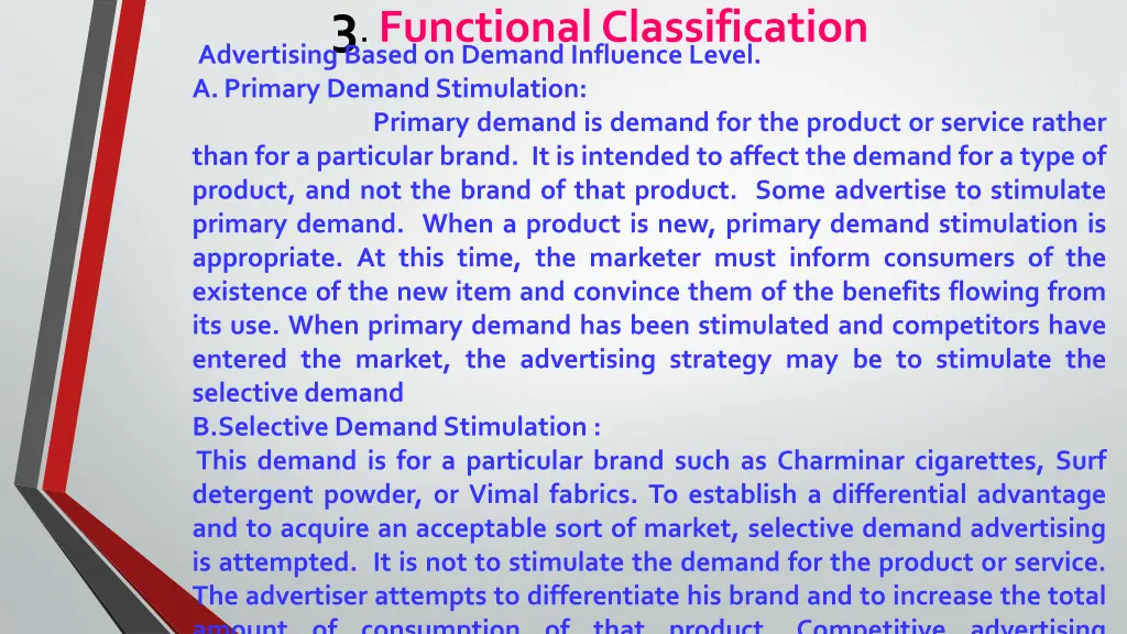 3 functional classification advertising based