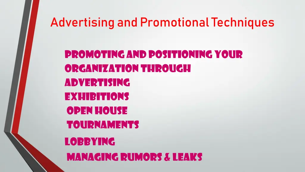 advertising and promotional techniques