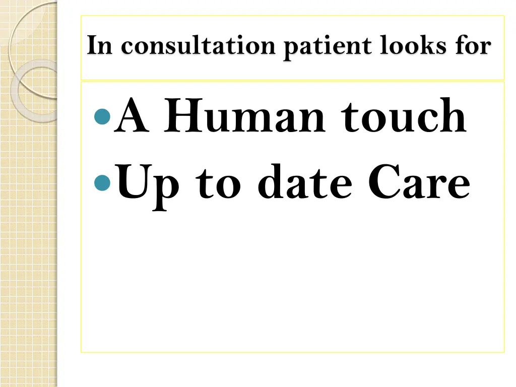 in consultation patient looks for