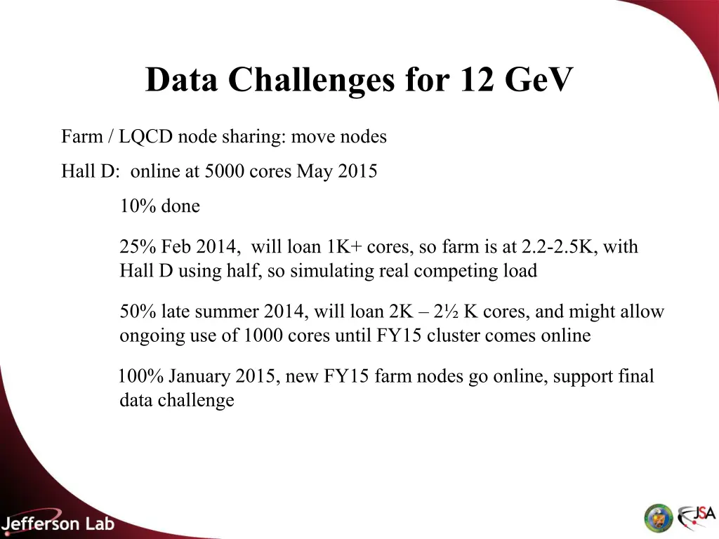data challenges for 12 gev 1