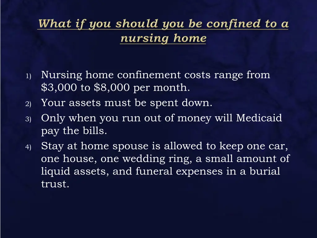 1 nursing home confinement costs range from