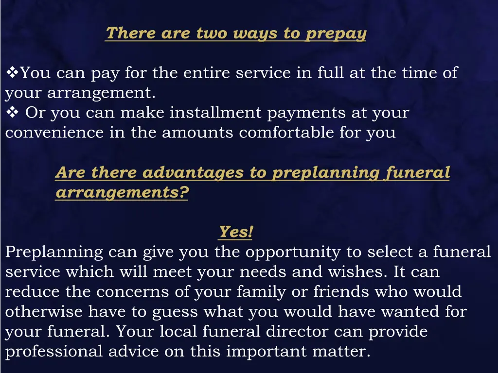 there are two ways to prepay