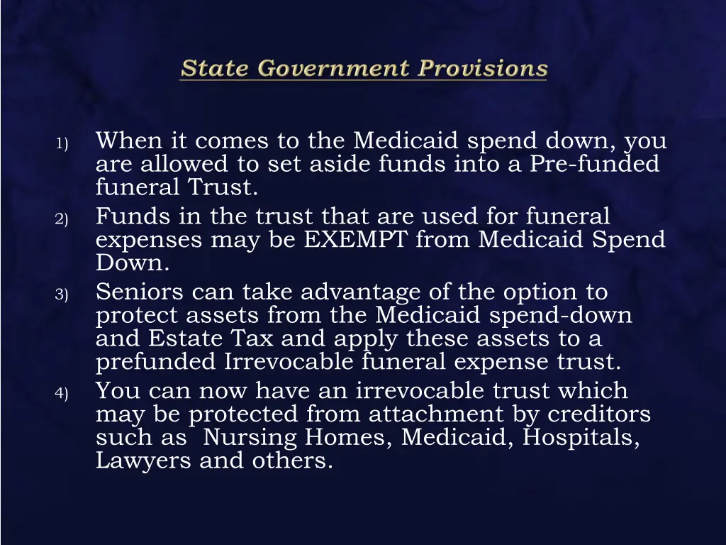 when it comes to the medicaid spend down