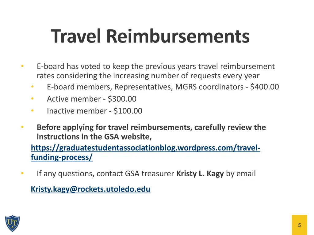 travel reimbursements