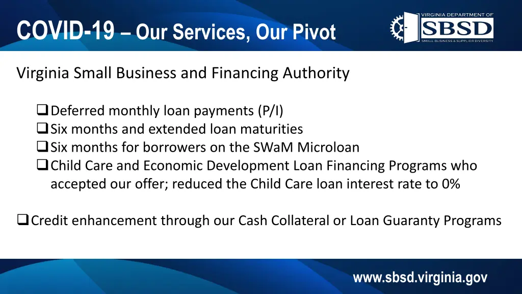 covid 19 our services our pivot 1