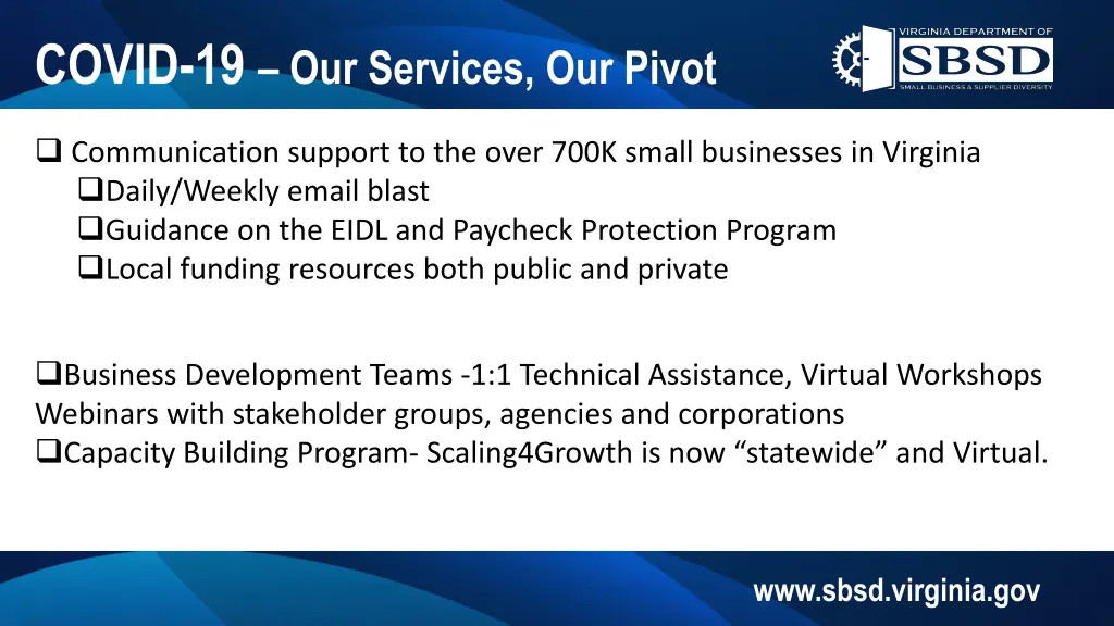 covid 19 our services our pivot