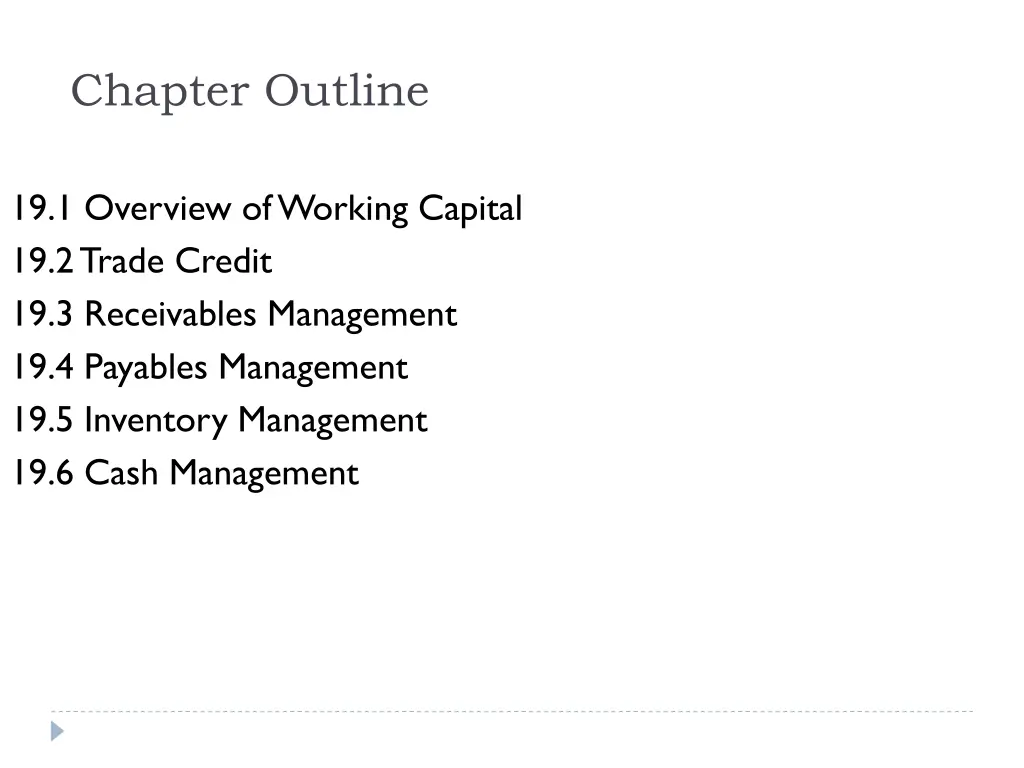 chapter outline