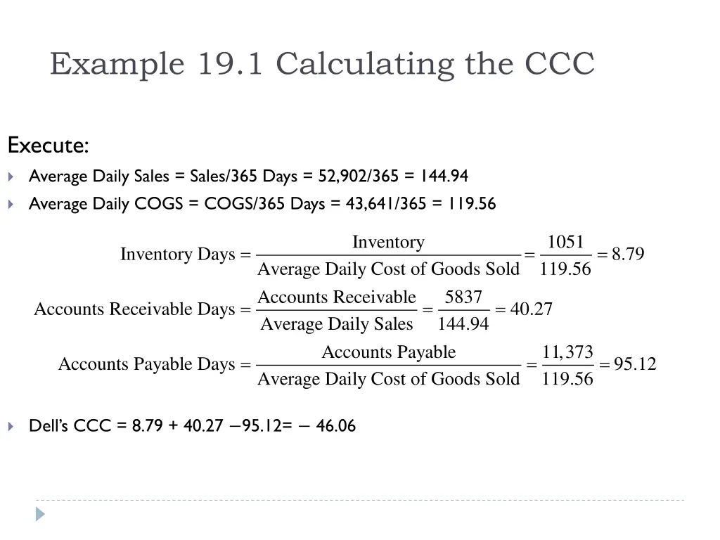 example 19 1 calculating the ccc 2
