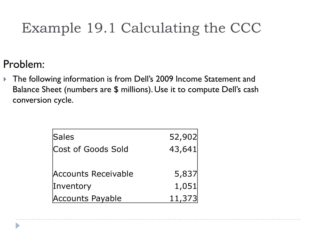 example 19 1 calculating the ccc