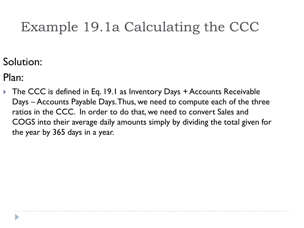 example 19 1a calculating the ccc 1