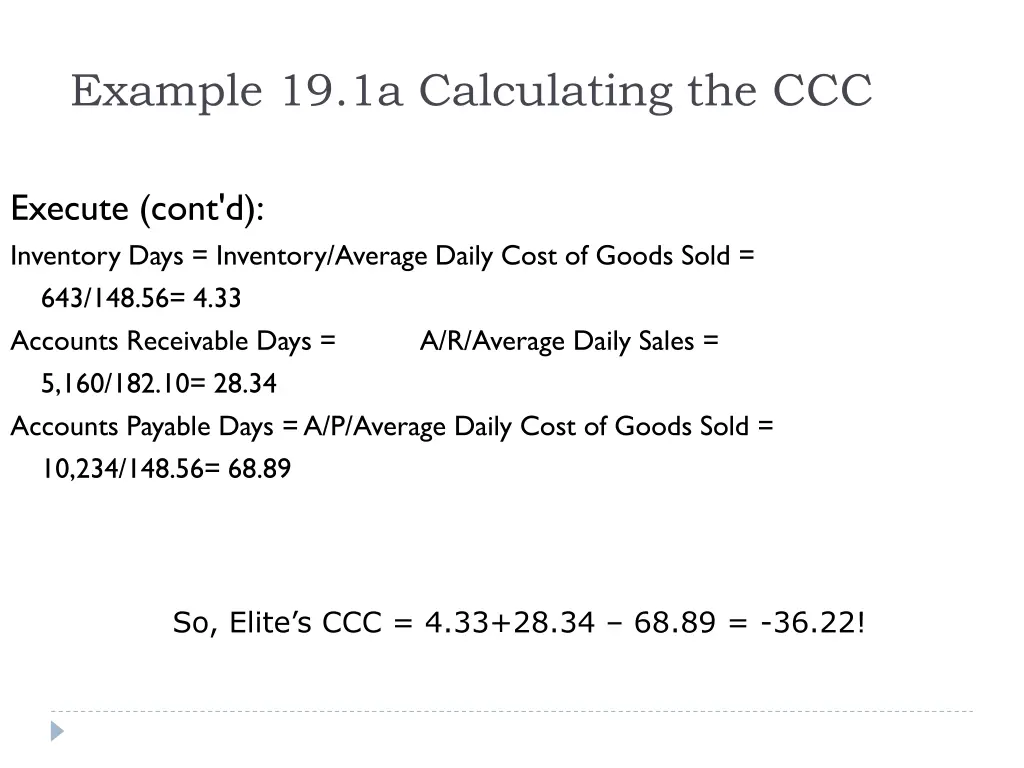 example 19 1a calculating the ccc 3