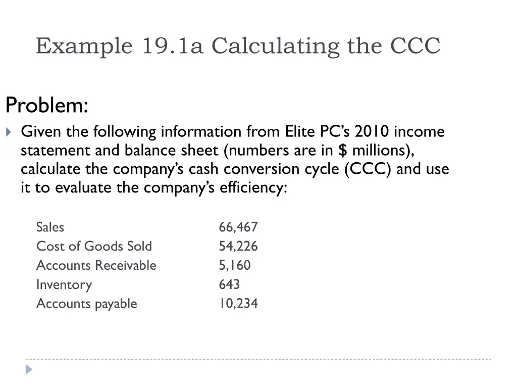 example 19 1a calculating the ccc