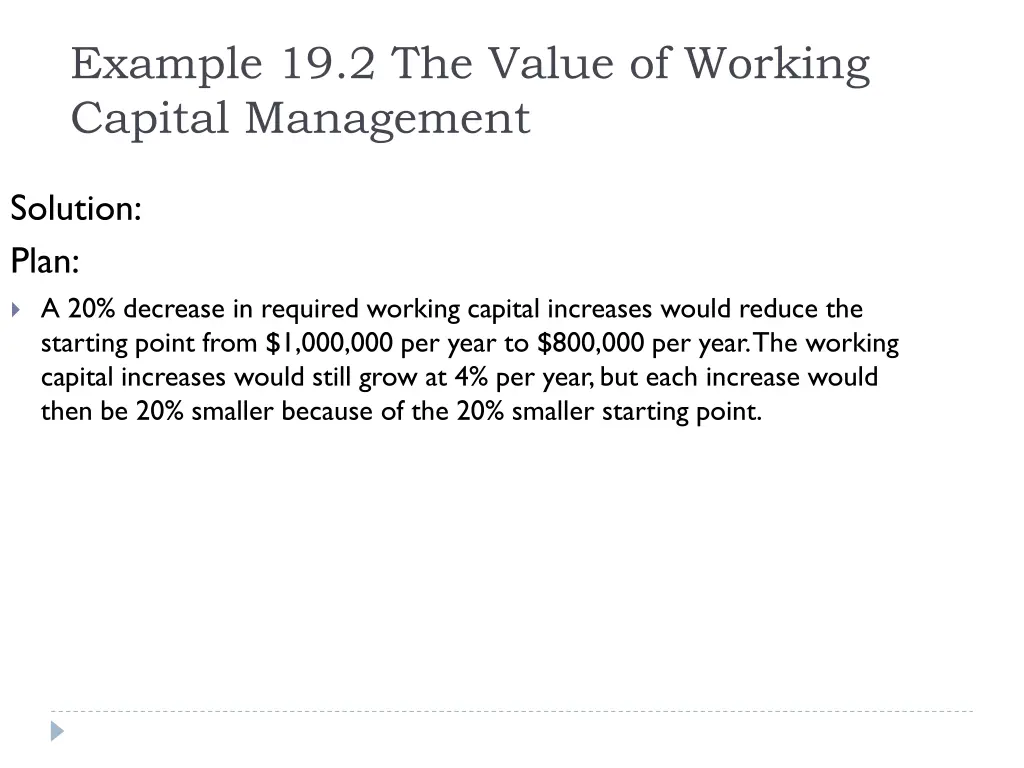 example 19 2 the value of working capital 2