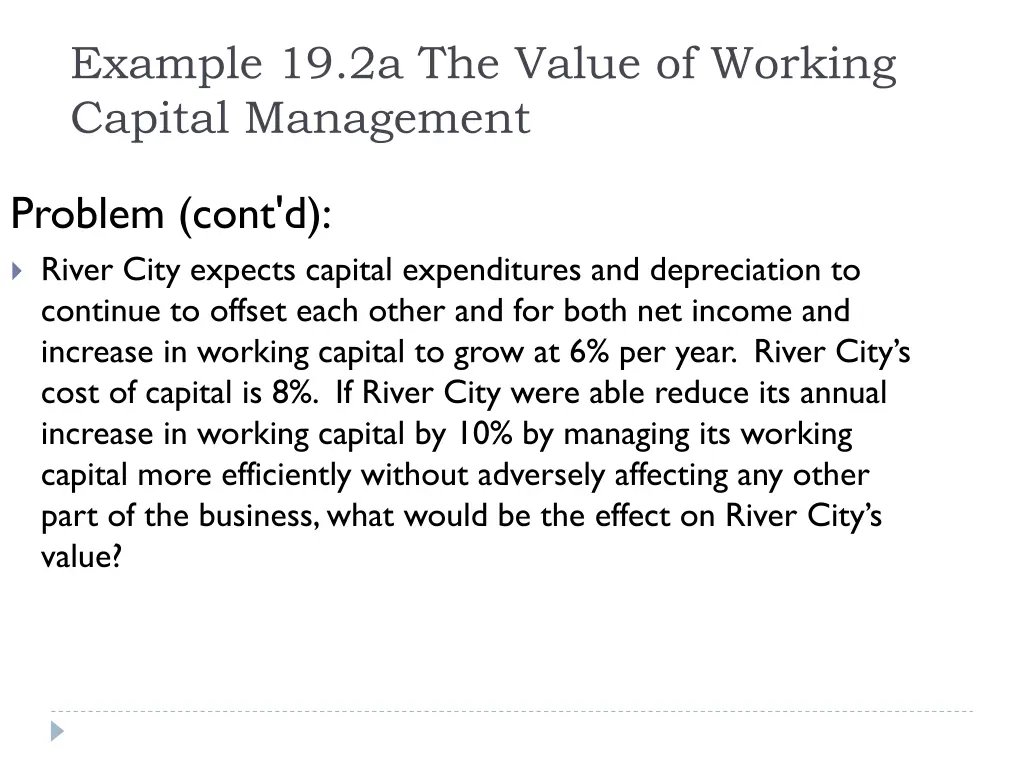 example 19 2a the value of working capital 1