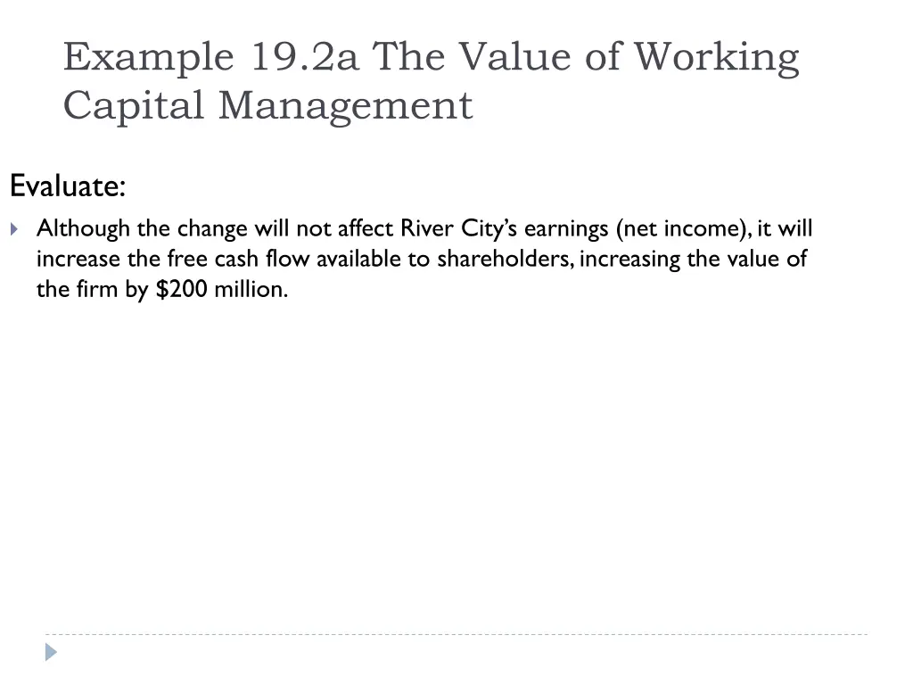 example 19 2a the value of working capital 5