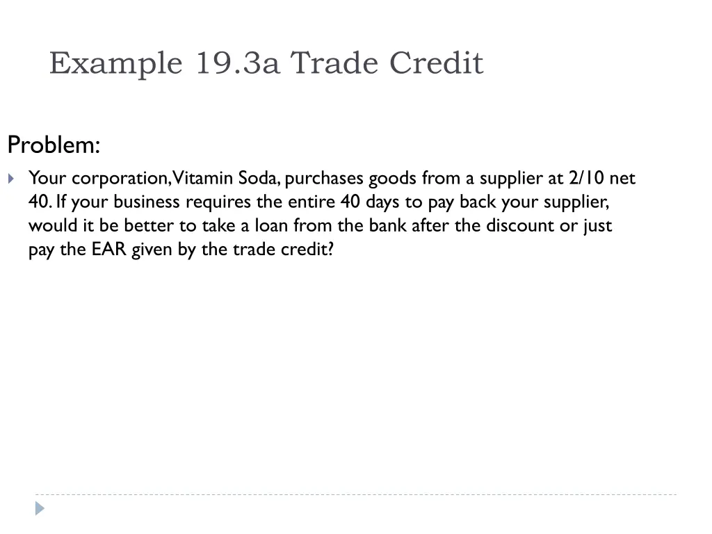 example 19 3a trade credit