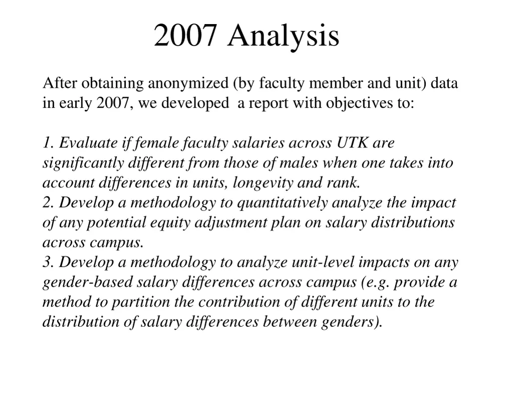 2007 analysis